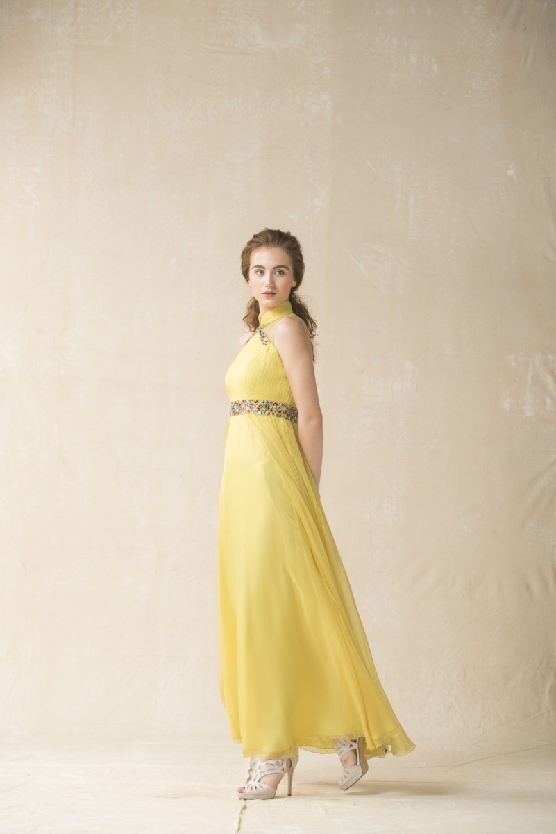 evening dress shop in singapore Golden Sonata Gown | Handcrafted Tulle Evening Gown Singapore main image 1